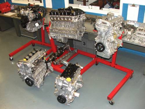 A group of the latest manufacturers engines ready for researching.